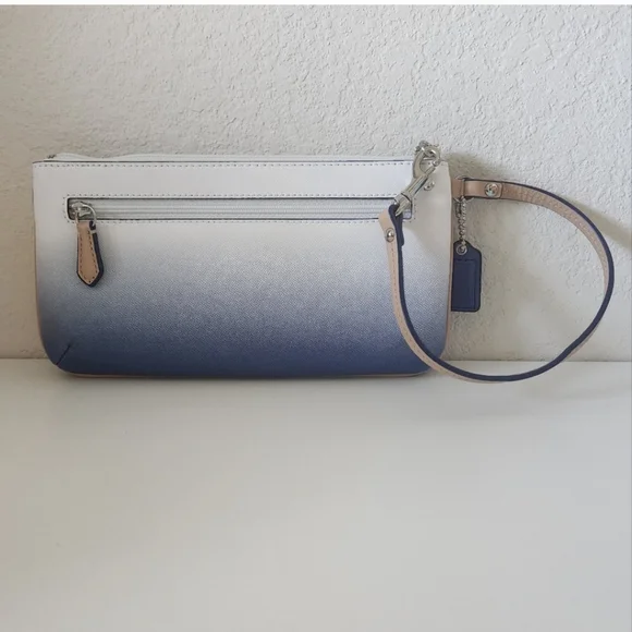 Coach Peyton Blue Ombré Clutch Purse Wristlet Wallet - Picture 2 of 12